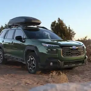 2026 Subaru Outback Touring Deep Emerald Green Pearl with accessory equipment