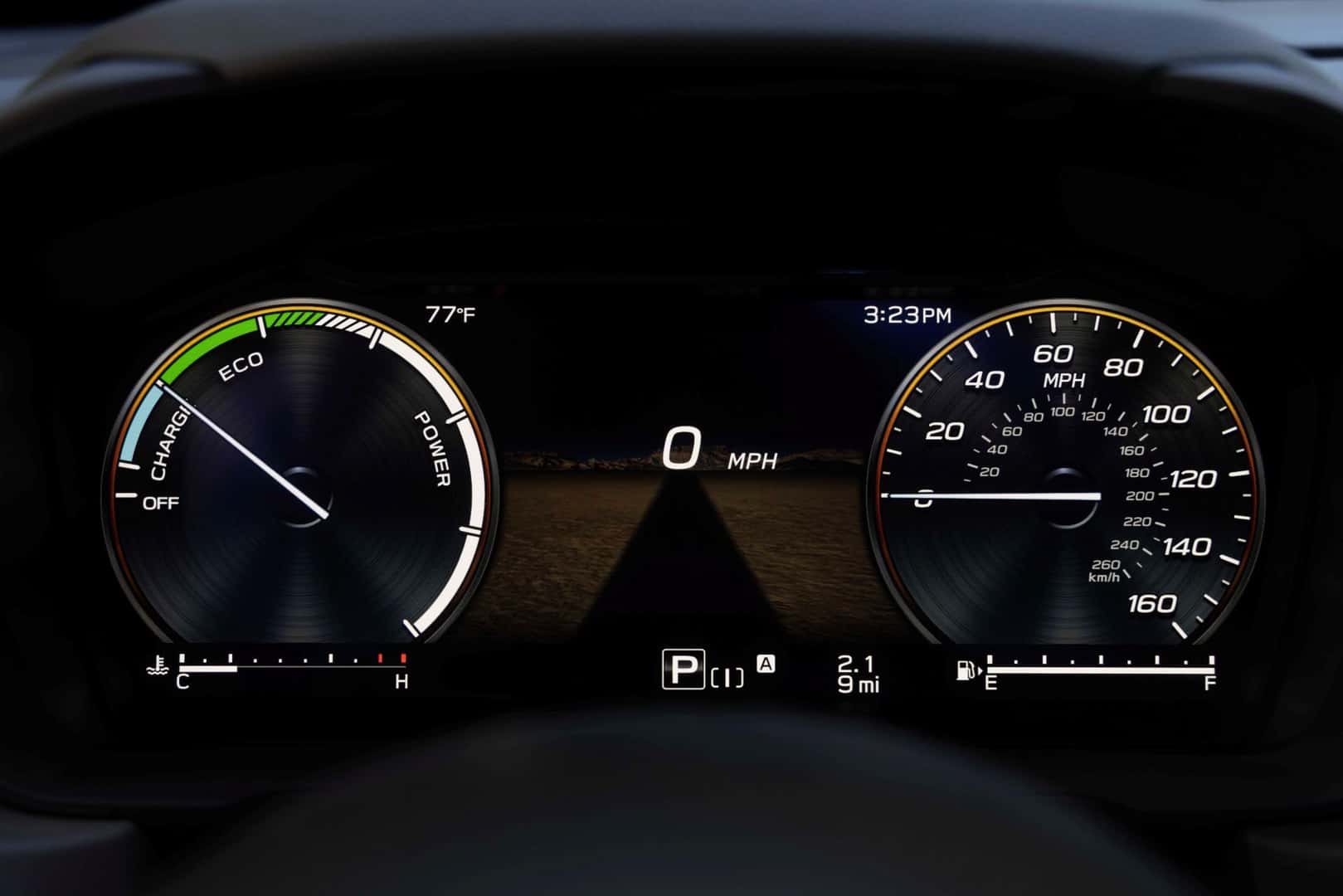 The Technologically Advanced 2027 Subaru Forester Wilderness Hybrid's Descriptive Dash Scree