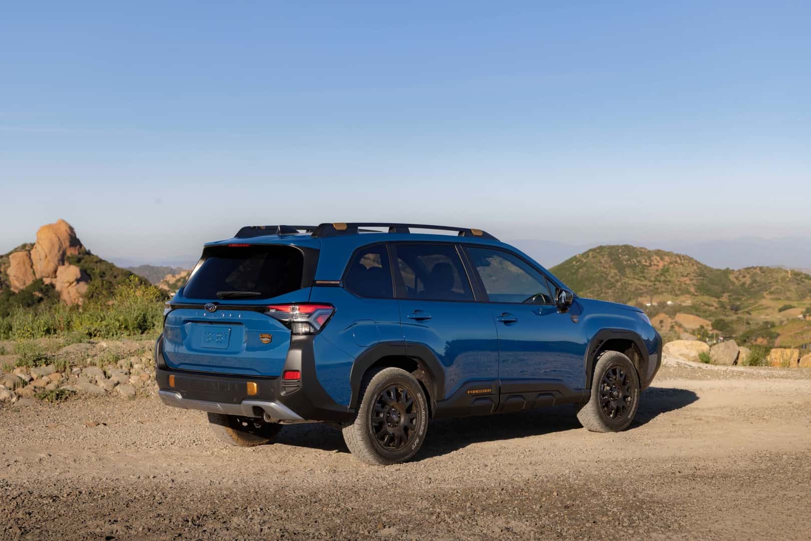 The Brilliant Blue Back Exterior Of The Beautiful 2027 Subaru Forester Wilderness Hybrid