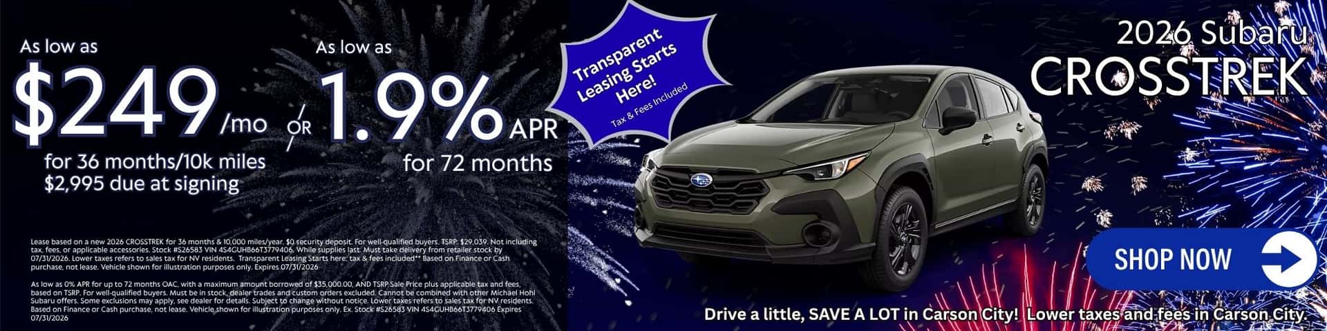 Crosstrek Lease and Purchase Offers