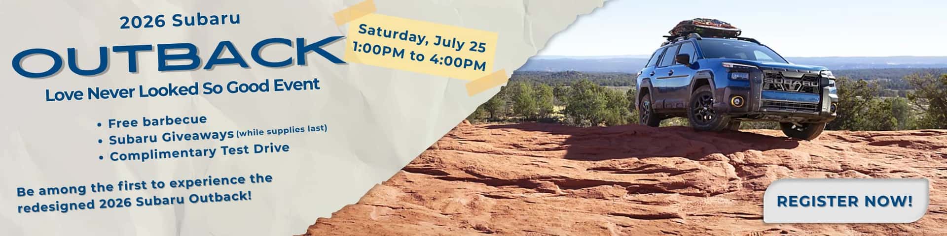 Join us for the 2026 Subaru Outback Love Never Looked So Good Event
