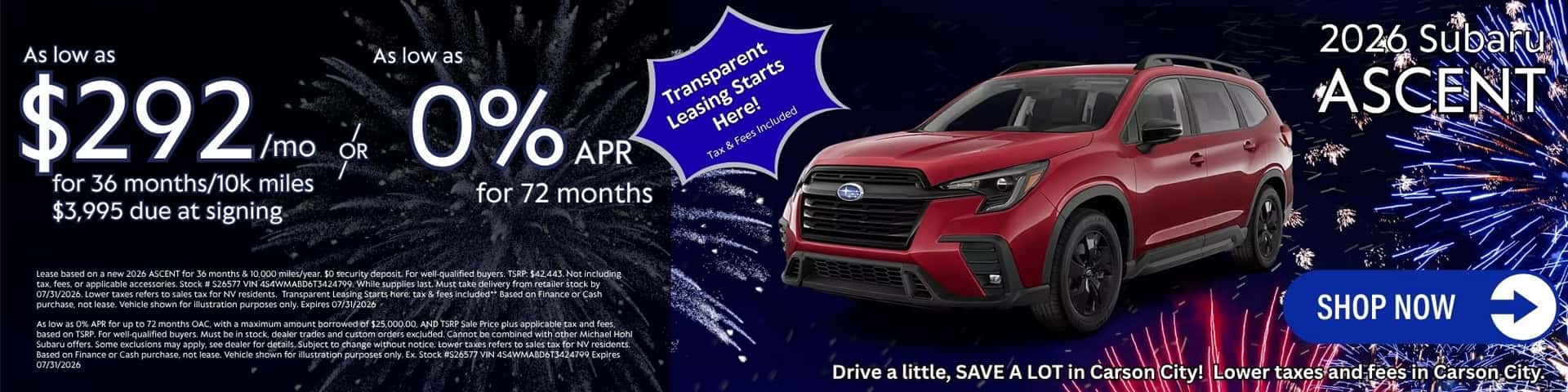 Ascent Lease and Purchase Offers