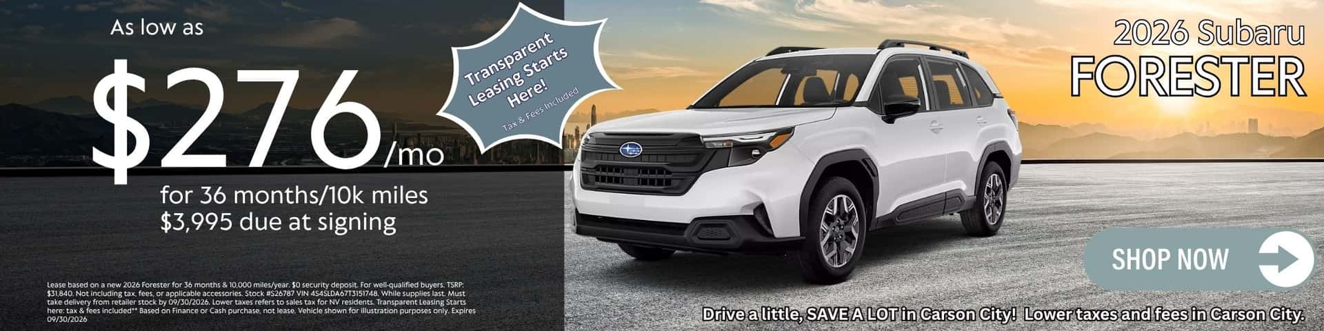 September Forester Lease Offer
