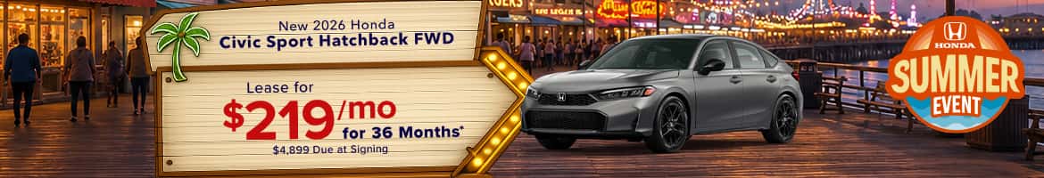 Lease a 2026 Honda Civic Sport Sedan FWD for $219/mo in Columbia, SC
