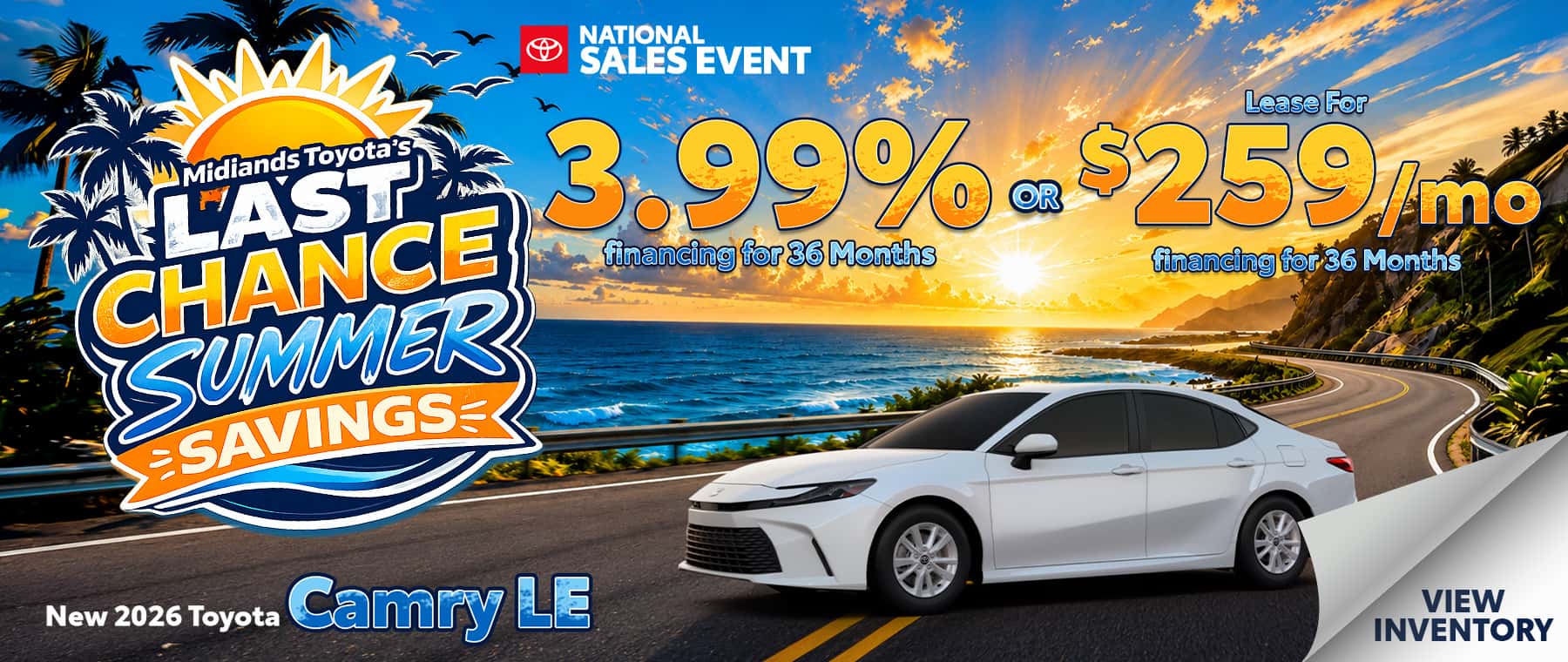 2026 Toyota Camry LE – 3.99% APR or $259/mo lease – Columbia, SC