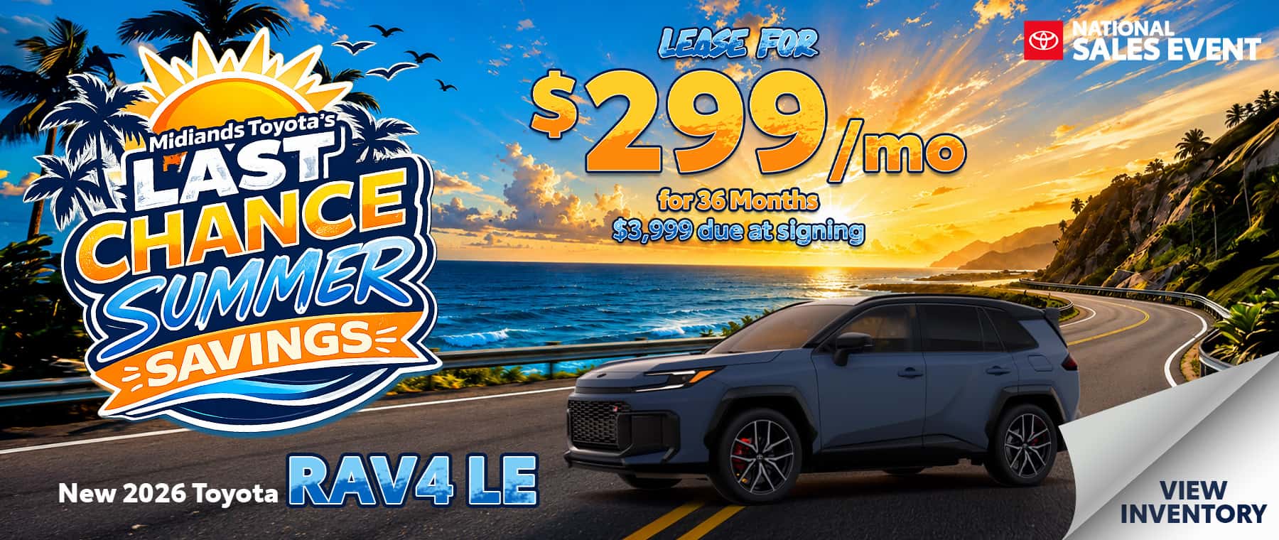 2026 Toyota RAV4 LE – $299/mo lease – Columbia, SC