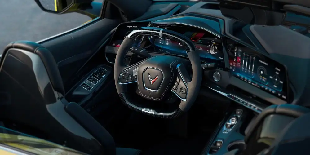 2026 Chevrolet Corvette ZR1 interior with three-screen cockpit