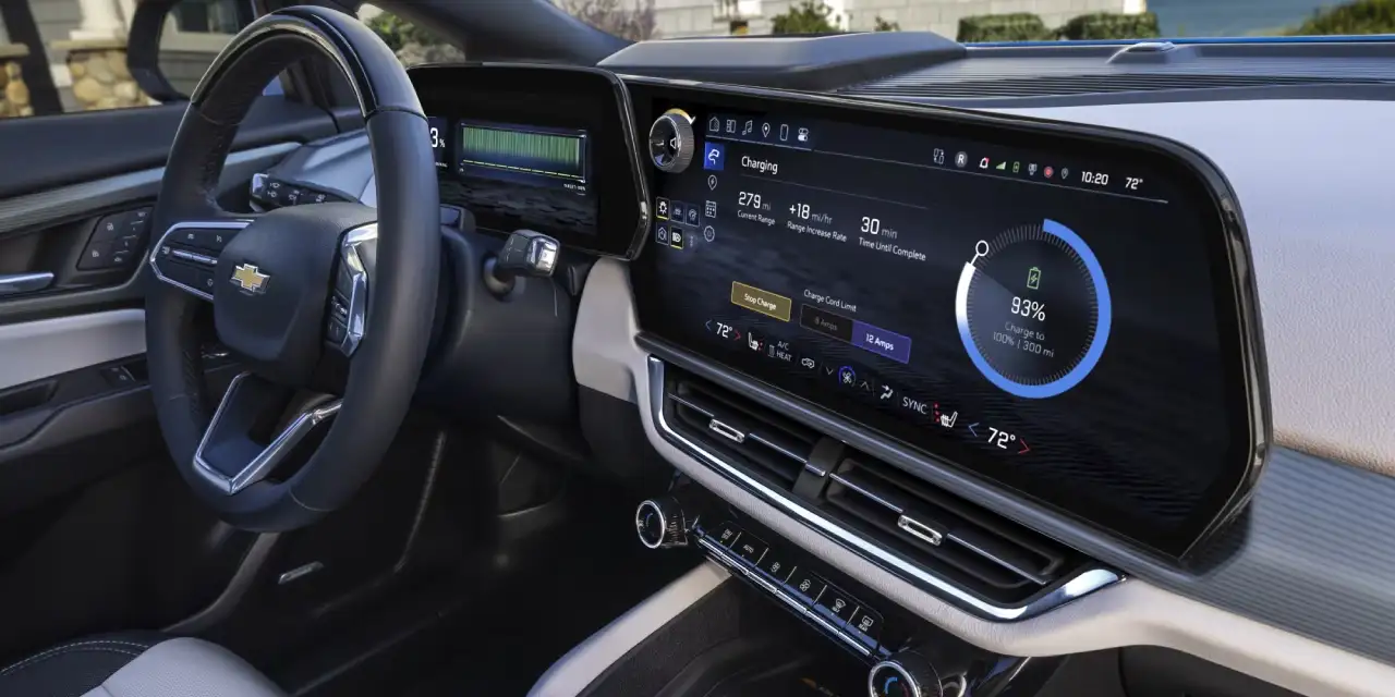 2026 Chevrolet Equinox EV interior with 17.7-inch touchscreen