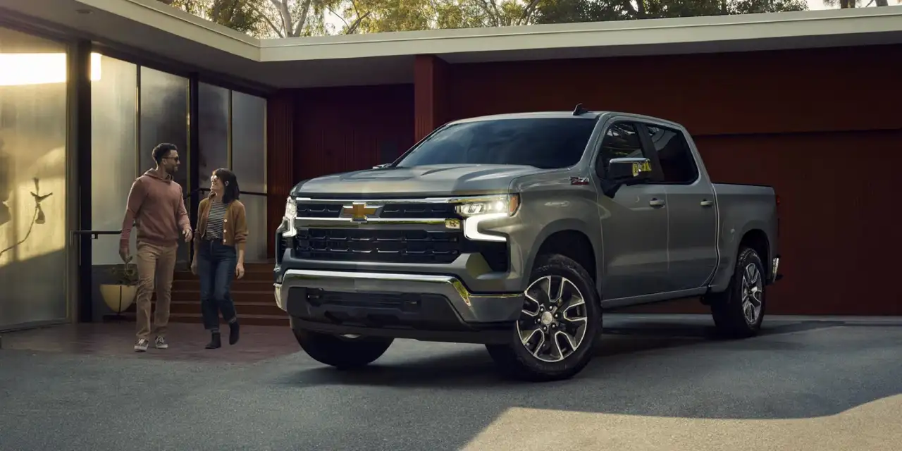 2026 Chevrolet Silverado 1500 exterior with bold grille and LED lighting