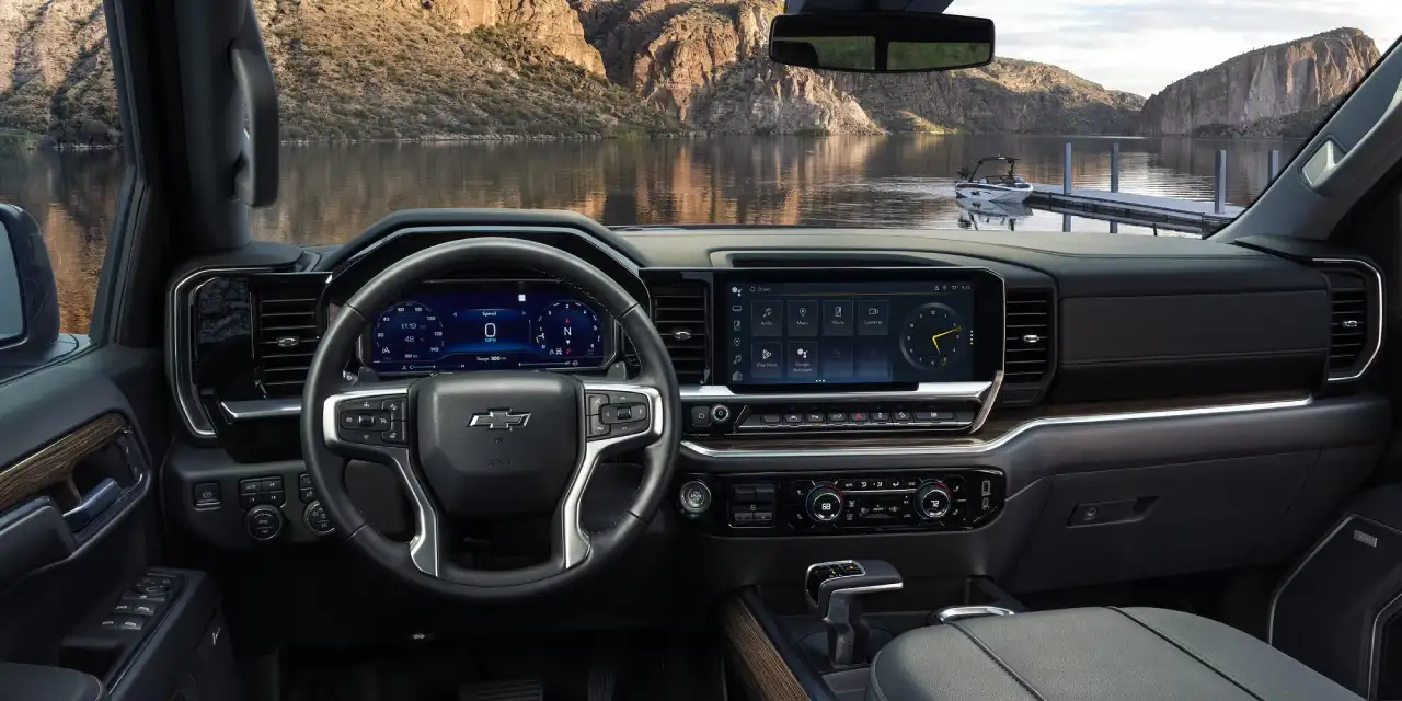 2026 Chevrolet Silverado 1500 interior with 13.4-inch touchscreen