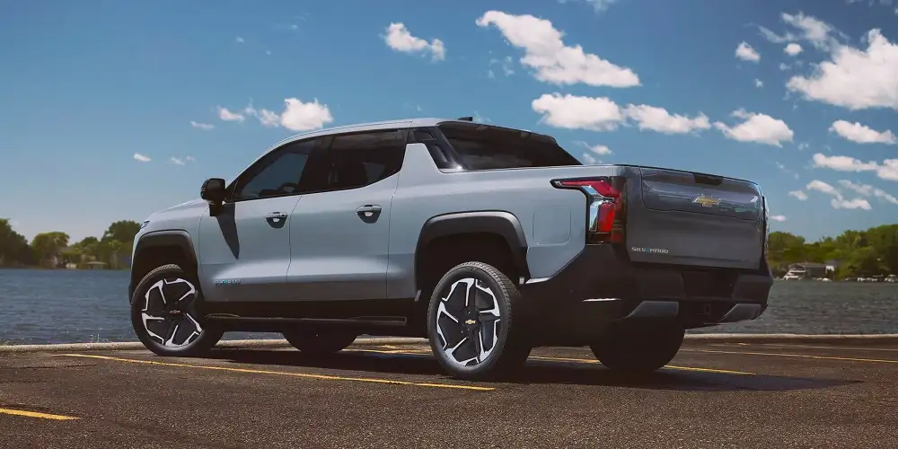 2026 Chevrolet Silverado EV exterior with aerodynamic body and front trunk