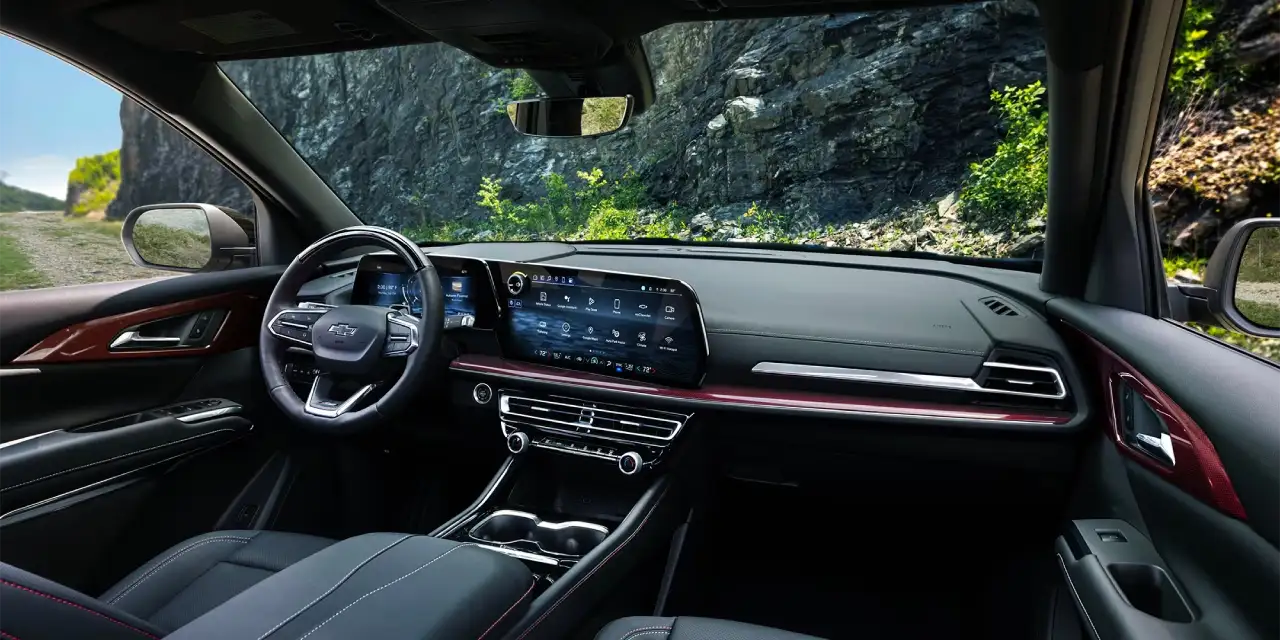 2026 Chevrolet Traverse interior with 17.7-inch touchscreen and three rows