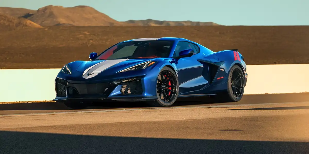2027 Chevrolet Corvette Grand Sport exterior with heritage hash marks and center stripe