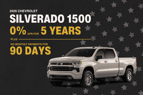 2026 Chevrolet Silverado 1500 zero percent APR financing offer at Midway Chevrolet