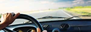 view from driver behind the wheel