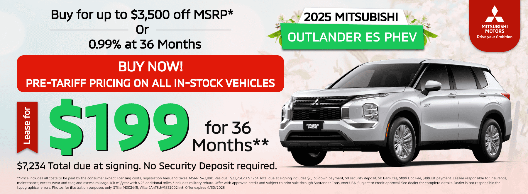 Milford-Mitsubishi-REVISED-APRIL-Leases-1800×663–Banners-April-2025-Mitsubishi-Outlander-ES-PHEV