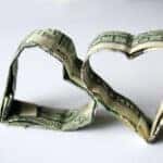 Origami Money Hearts Made from U.S. Dollars