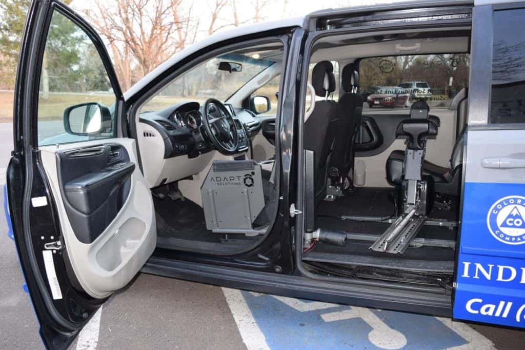 Demo adaptive equipment van drivers and passenger lift up