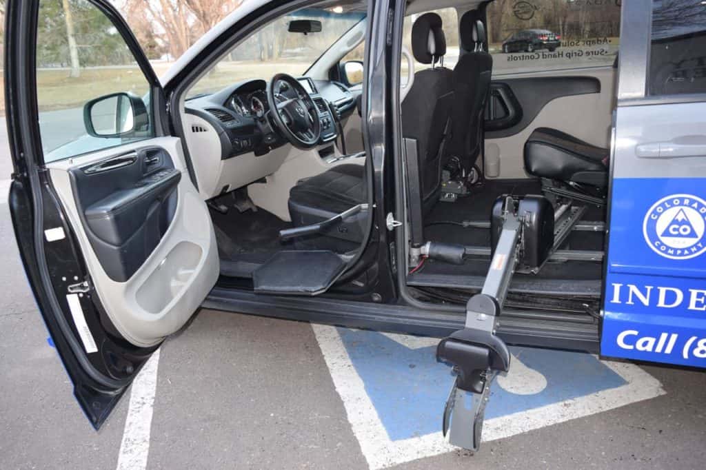 Demo adaptive equipment van drivers and passenger lift down