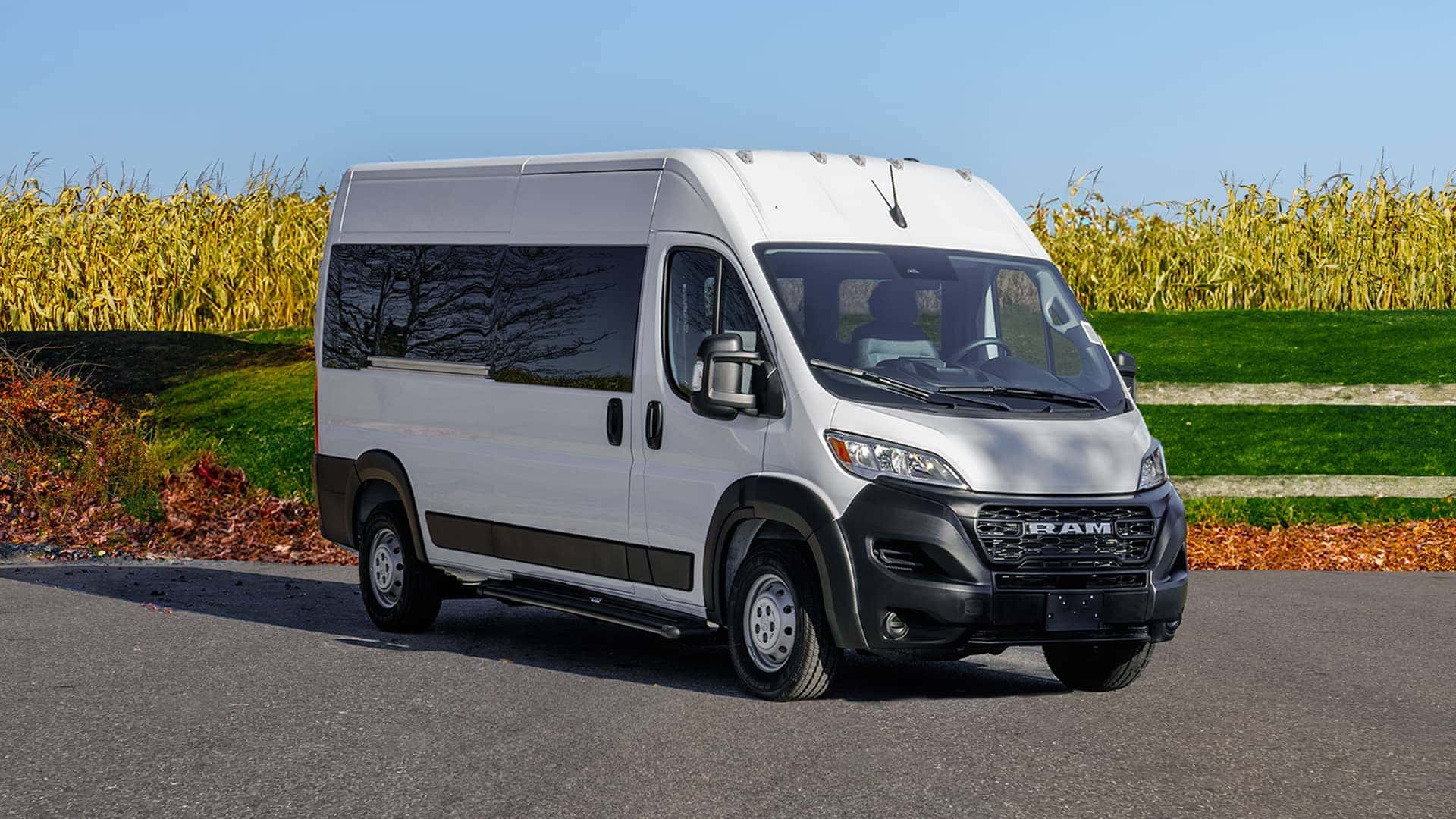 white van parked