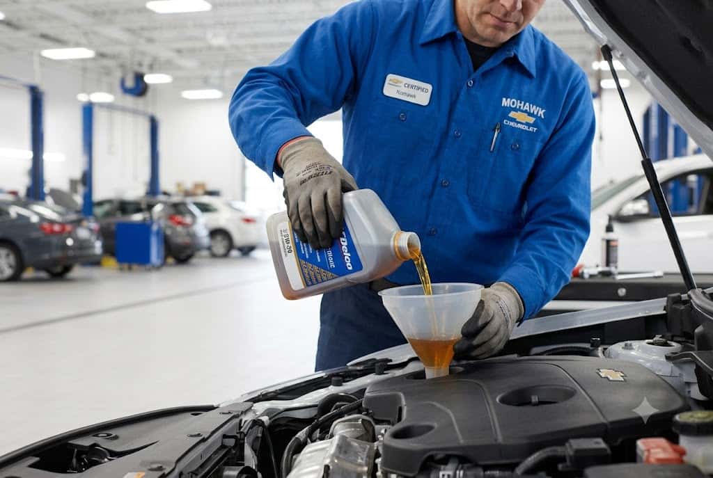 image of an oil change