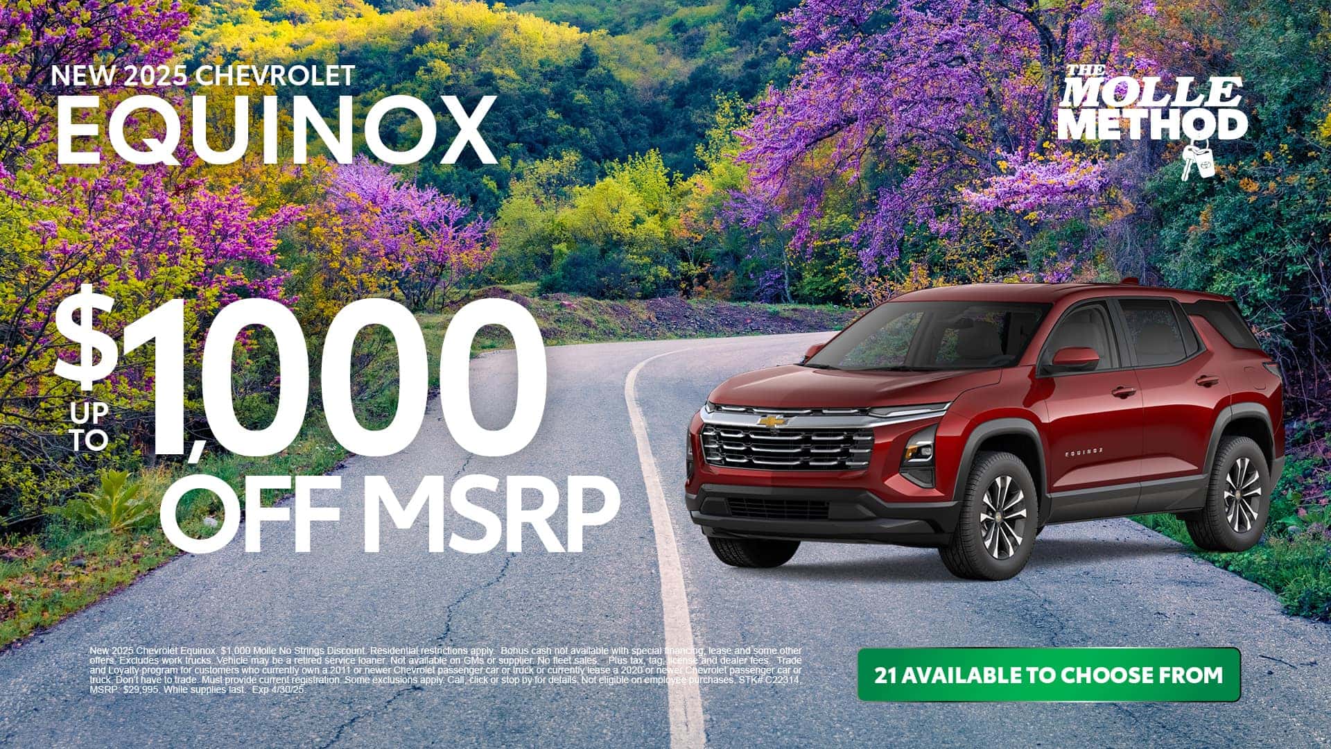 25 equinox $1,000 of msrp