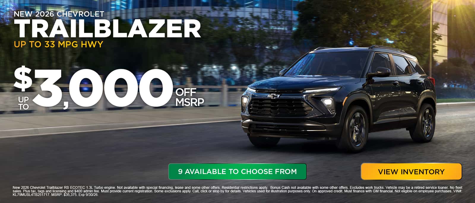 New 2026 Chevrolet Trailblazer