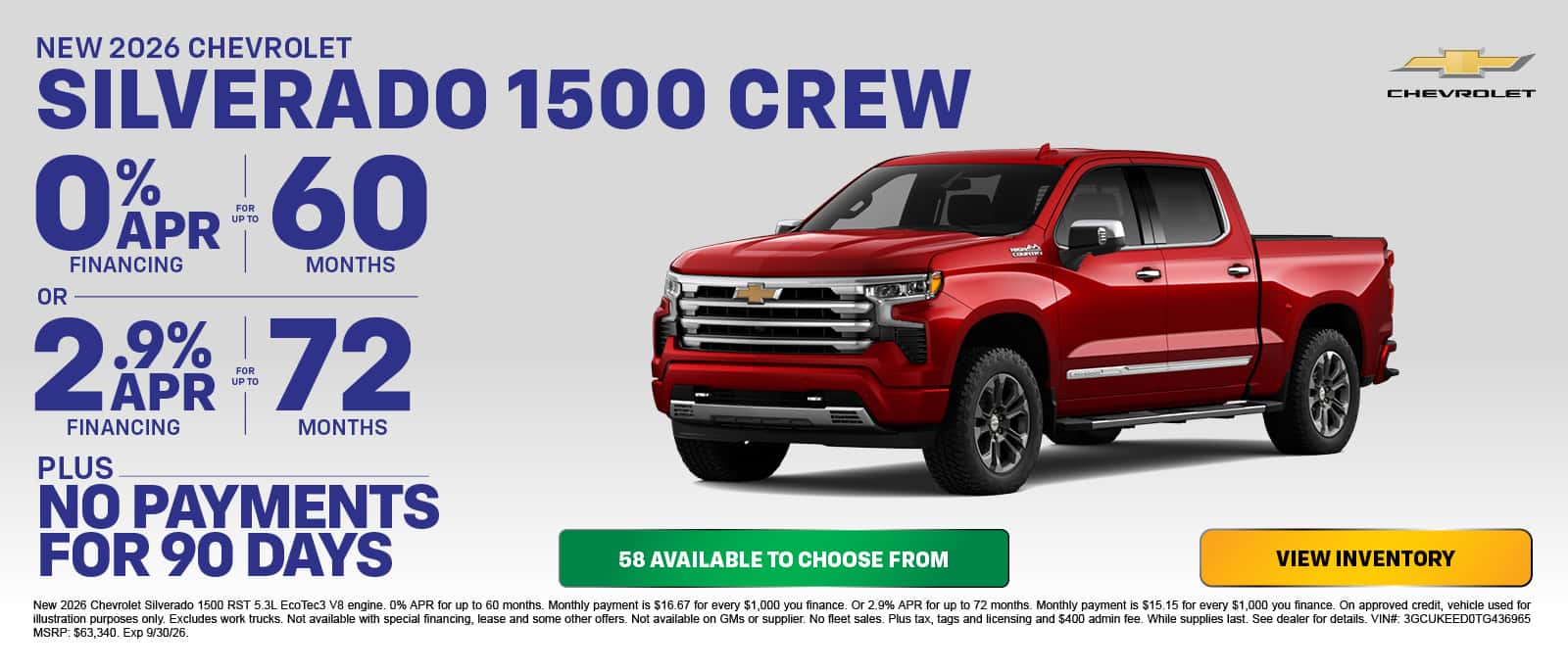 New 2026 Chevrolet Silverado 1500 Crew