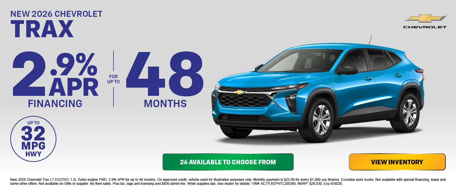 New 2026 Chevrolet Trax
