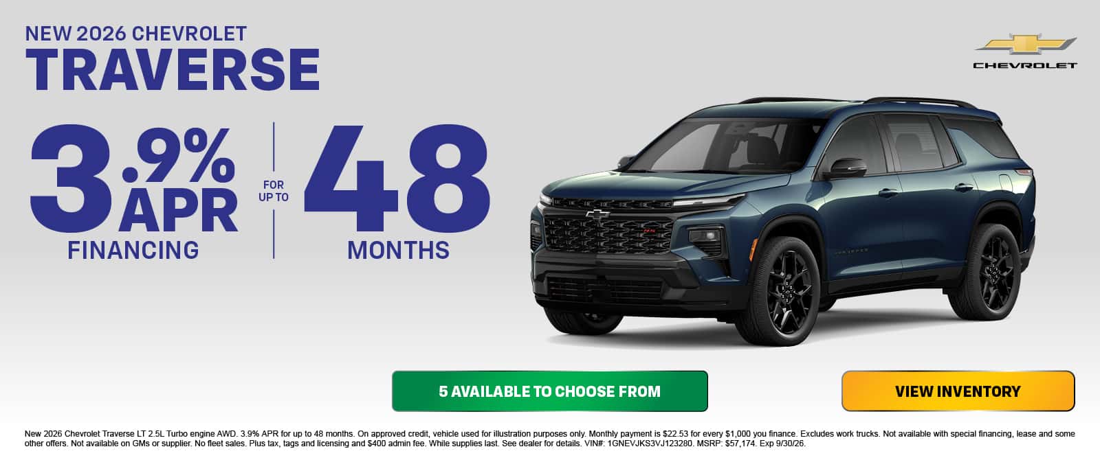 New 2026 Chevrolet Traverse