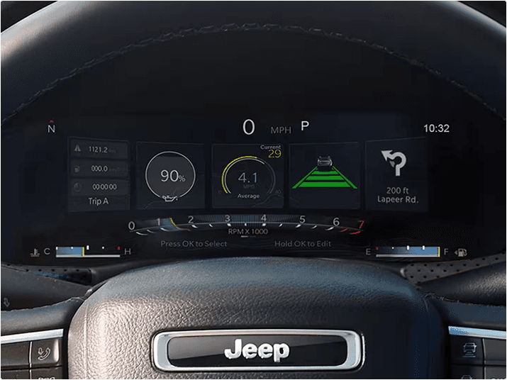 10.25-inch digital cluster display