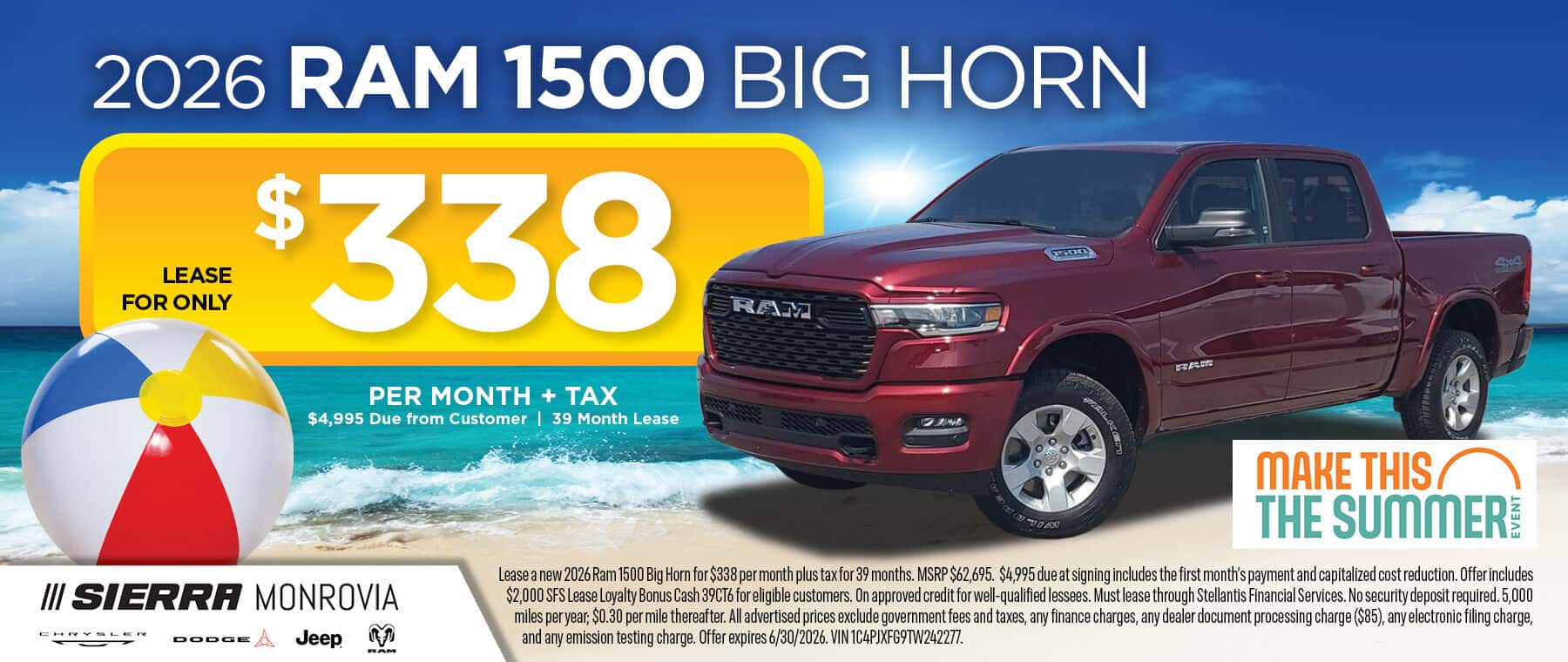 2026 Ram 1500 Big Horn June Lease Special