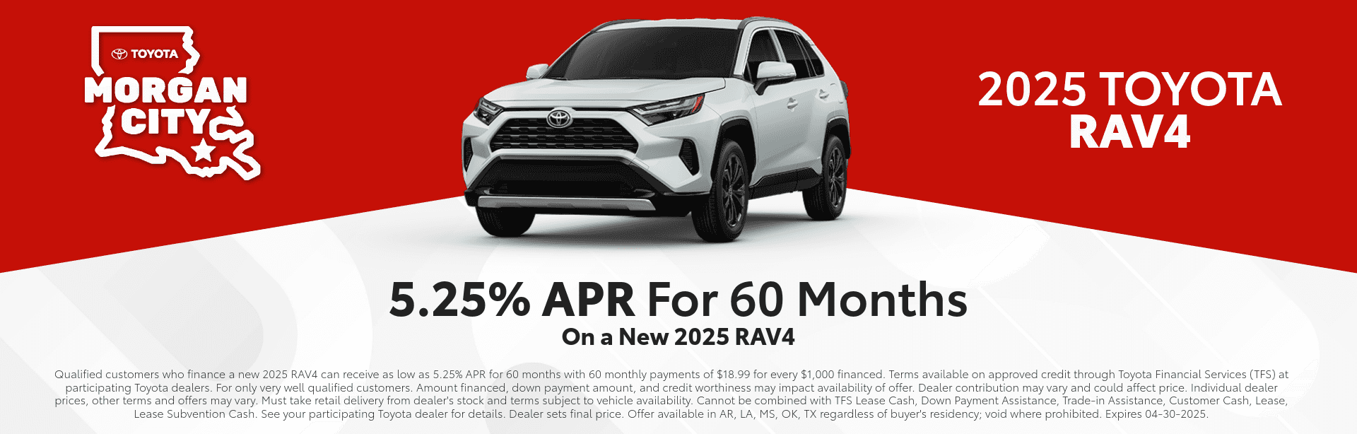 2025 Toyota RAV4 April Specials at Morgan City Toyota