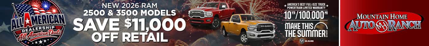 All America Dealership with All American Deals  In Celebration of America’s 250th, Mountain Home is Giving You 250 All American Deals!
