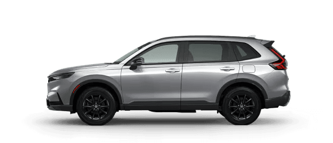 2026 Honda CR-V Hybrid exterior in Solar Silver Metallic