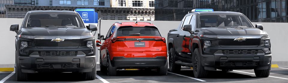 Ultium battery pack graphic powering a Chevy EV