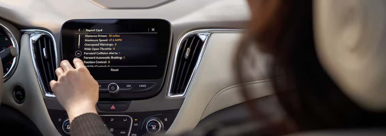 Chevy infotainment screen displaying Teen Driver technology settings