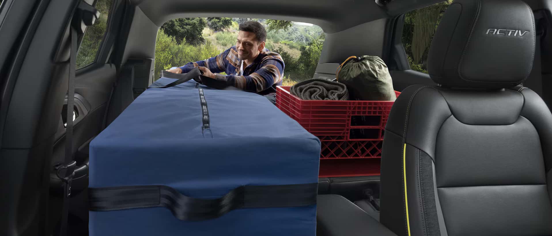 Chevy Trailblazer cargo area with the rear seats folded
