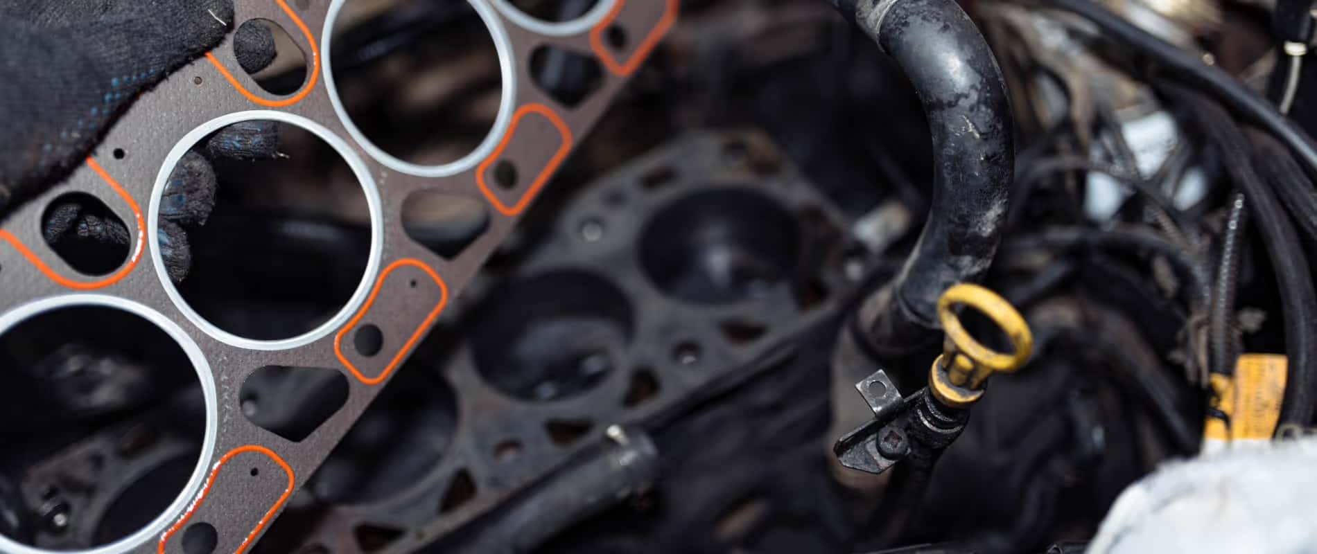 Mazda engine head gasket and cylinder head service in progress at Napleton's Oak Lawn Mazda