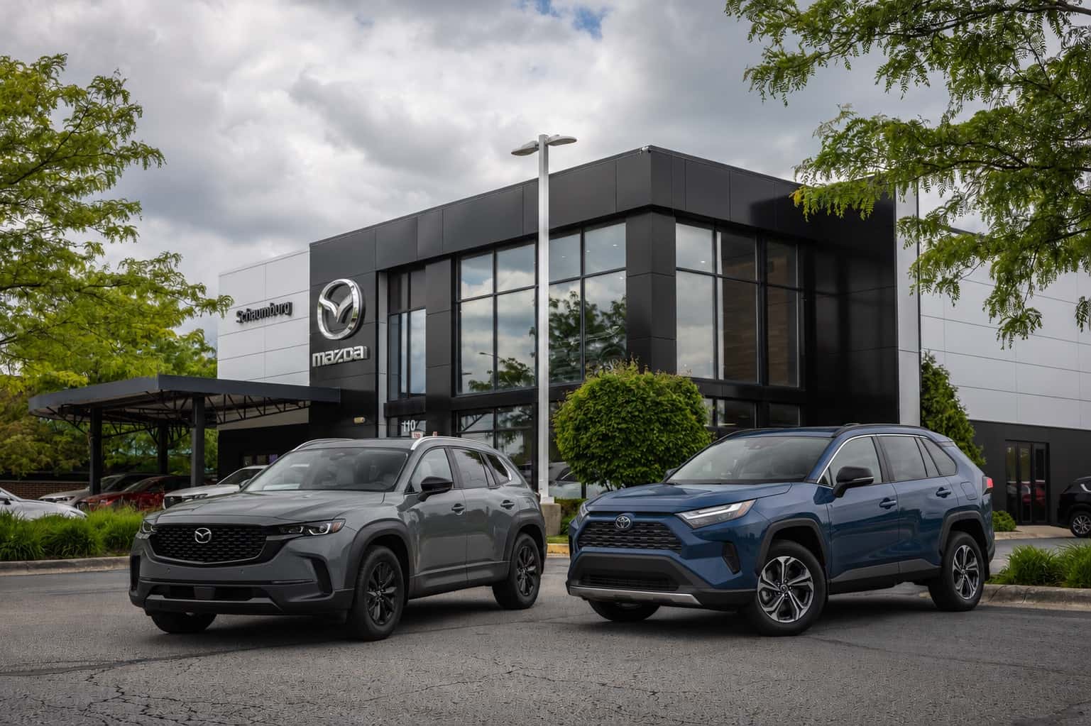 2026 Mazda CX-50 and Toyota RAV4 compact SUV comparison at Napleton's Schaumburg Mazda