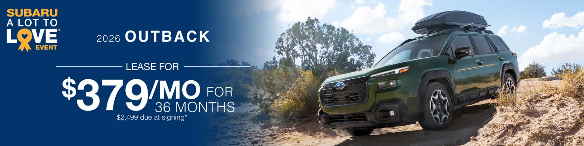 2026 Subaru Outback: Lease for $379/month for 36 months*