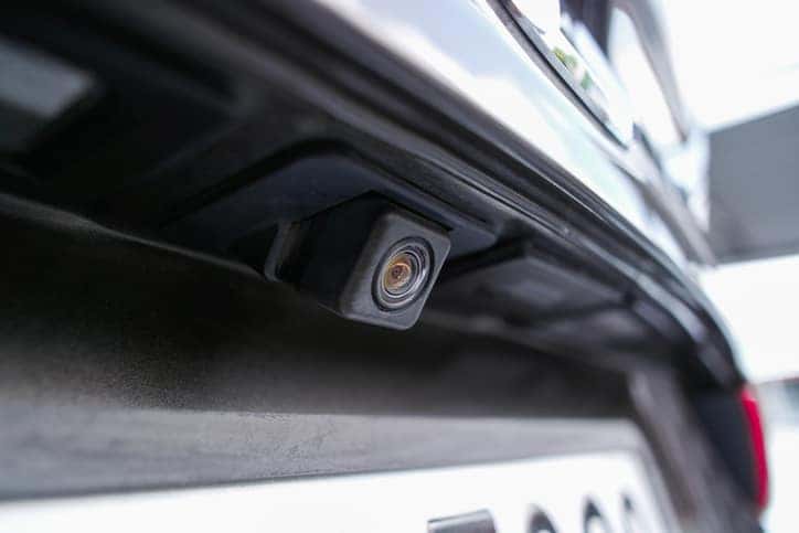 Close up of car rear view camera equipment