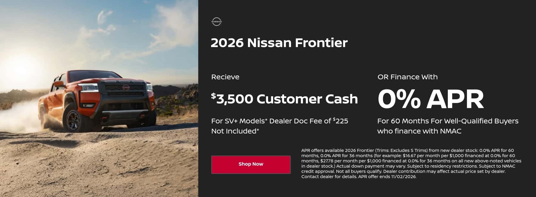 Nissan Frontier Special Offer