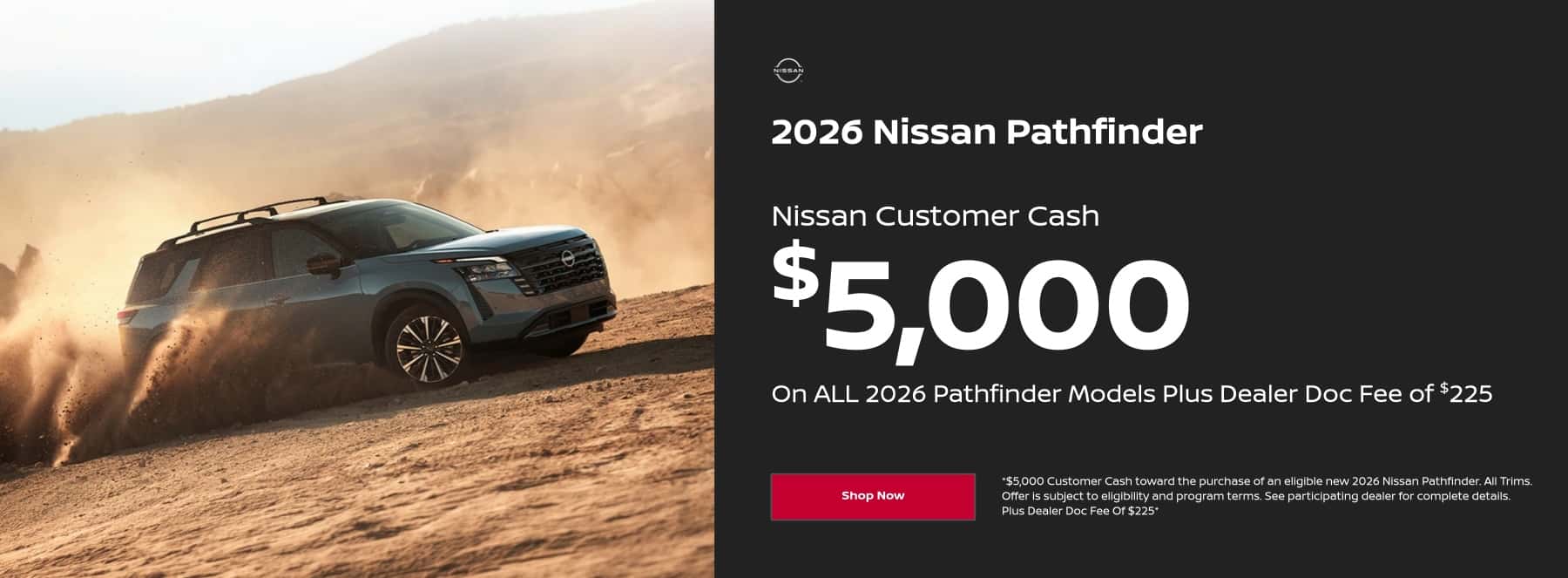 2026 Nissan Pathfinder $5,000 Customer Cash