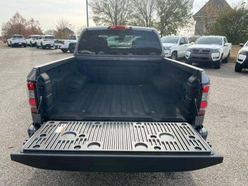 2025 Nissan Frontier view of bed with tailgate down and extended