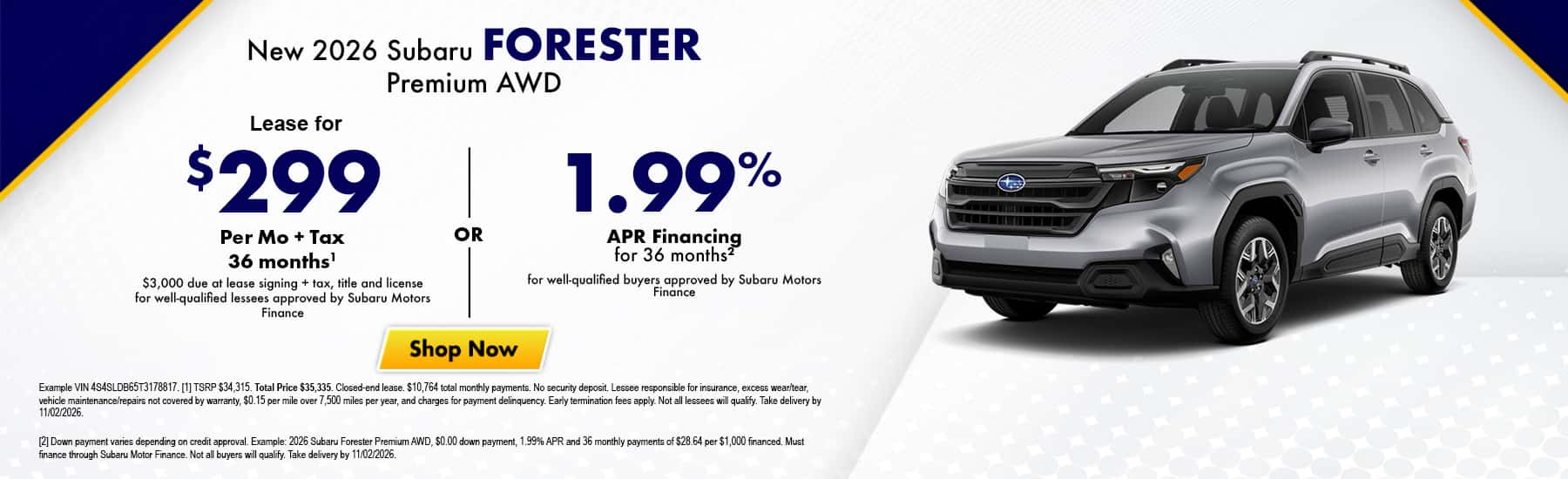 Subaru Forester incentive