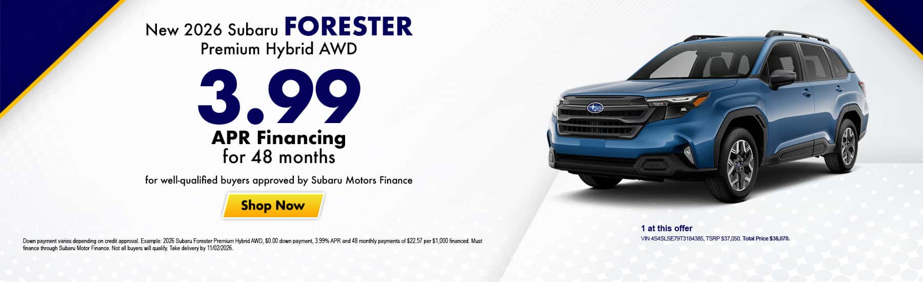 Subaru Forester incentive