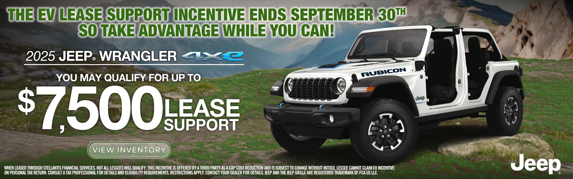 2025 Wrangler 4xe Lease Support Ending September 30th