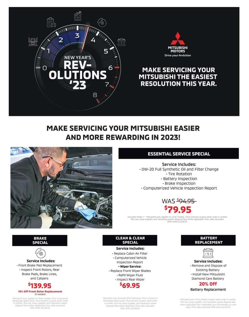 Mitsubishi Service Coupons Oil Change Coupons North Miami Mitsubishi