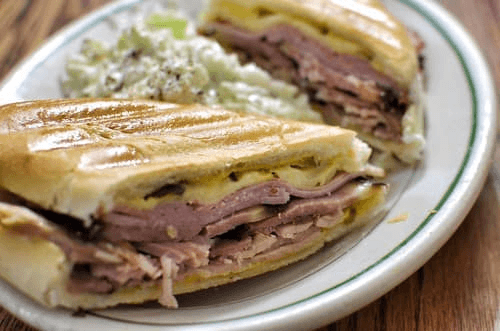 A Cuban sandwich on a plate